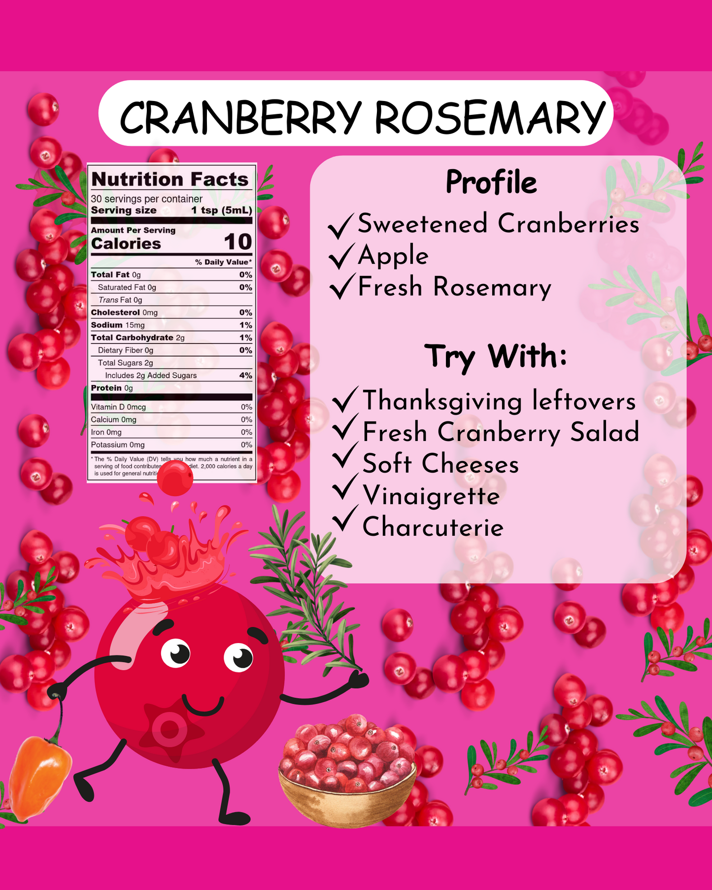 CRANBERRY ROSEMARY HOT SAUCE | Winter Seasonal